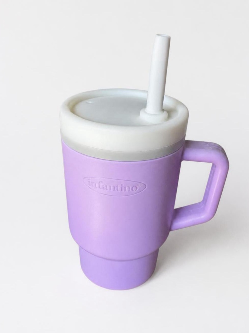 Infantino Lilac Kids Mug with Handle and Straw